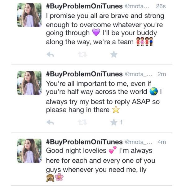 typicalbutera_'s tweet image. Good night lovelies 💕 Please remember this okay? #staystrong #ArianaTo15Million #BuyProblemOniTunes