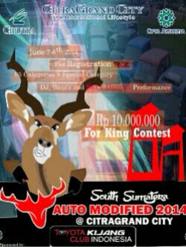 TKCI_Palembang's tweet image. South Sumatera Auto Modified, 7-8 Juni 2014 @Citragrandcity Palembang.. Cc: @AboutPalembang @TOYOTA_PLG