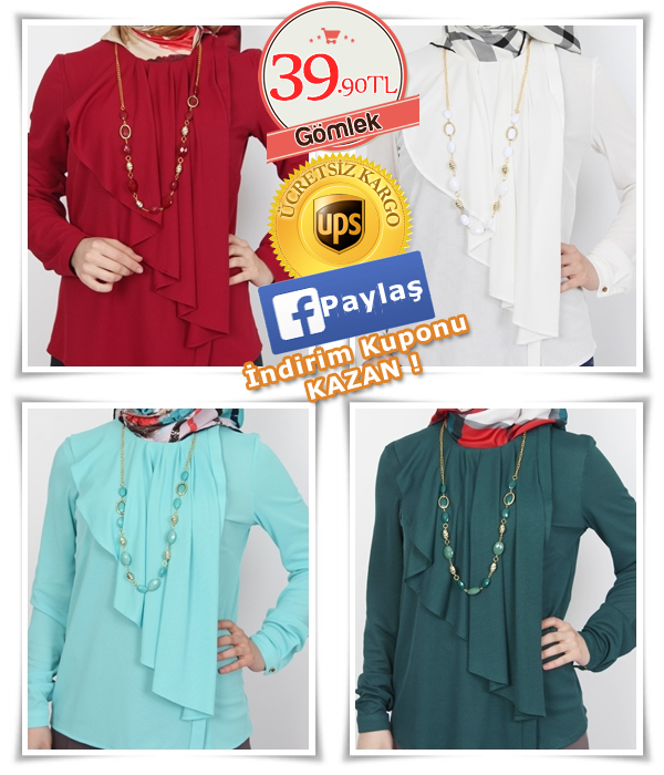 Aykul Kolyeli Şal Model Gömlek Ürün Fiyatı : 39.90 TL  Renk Seçenekleri İçin :bit.ly/18VlXb0