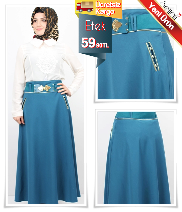 Manşet Kemerli Kiloş Etek-Petrol Mavisi-5526 Ürün Fiyatı : 59.90TL Satın almak için tıklayınız:bit.ly/1igL8rd