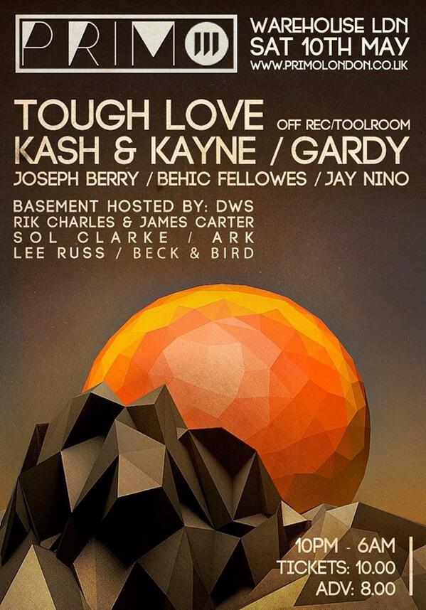 Ticketouse's tweet image. This sat do not miss this primo at @WarehouseLDN tickets just 10£ please DM us for urs now best sound system in lond