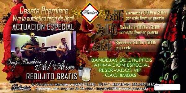 Buenos días! Queda muy poco para poder disfrutar del grupo <a href="/AlAireFlamenco/">Grupo Al Aire</a> y de nuestra caseta premiere!