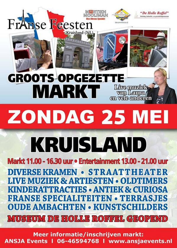 Op zondag 25 mei is <a href="/eenfranswijntje/">eenfranswijntje</a> present op de Franse Feesten in Kruisland met een proeverij en veel acties!
