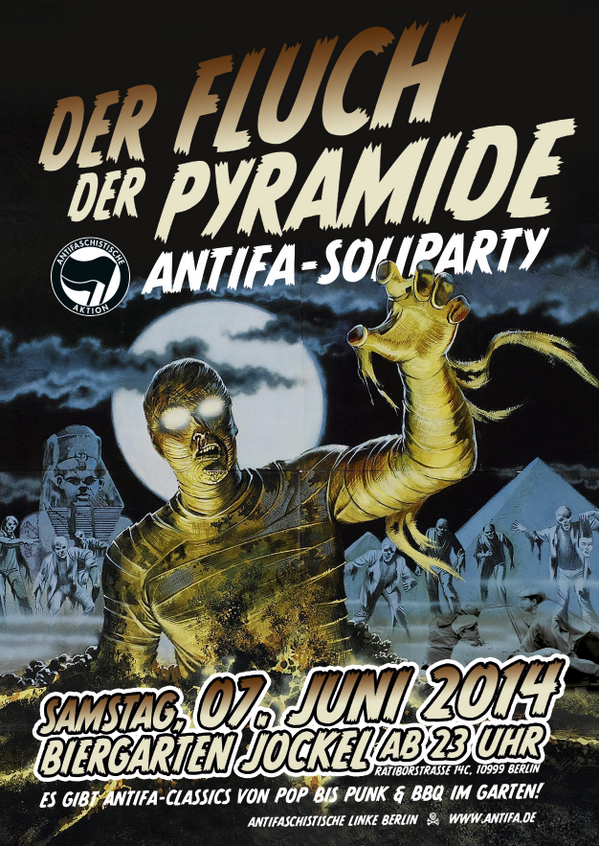 Unser Plakat für die Antifa-Pyramiden-Soliparty im Juni antifa.de/cms/content/vi… #antifa #nonazis #berlinnazifrei