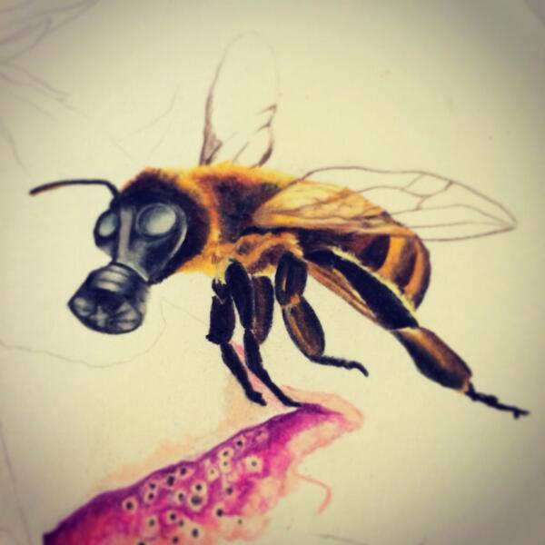 GremilyBee's tweet photo. New piece started. #savethebees #monsanto #GMOfree #GMOFreeUSA #urbanrevolution #gremilybee http://t.co/dsEs5qwRU2