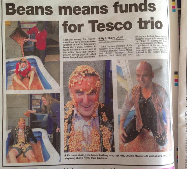 Raising our profile in the community , made page 4 of the paper today !! Well done team Falmouth .