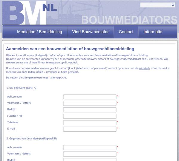 Bouwmediators's tweet photo. Een conflict in bouw, infra of vastgoed kunt u online melden bij de Vereniging Bouwmediators http://t.co/8TlYblieVH http://t.co/0gYlSUmjaw