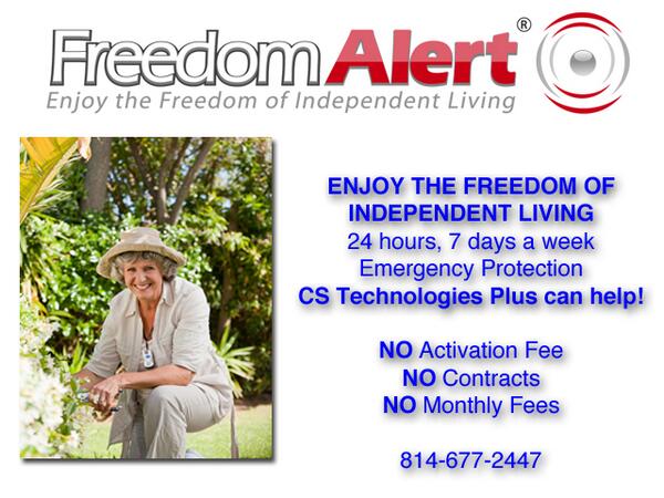 cstechplus's tweet image. Enjoy the Freedom of Independent Living, 24 hours, 7 days a week Emergency Protection.