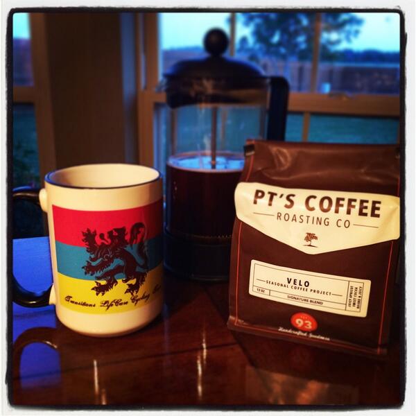 trailzilla13's tweet photo. #swag from @VTGrandPrix in my @TLCcycling mug. This Velo blend is $$$! http://t.co/XWJCnSKzCZ