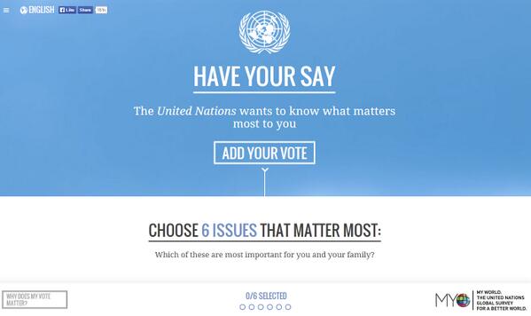 Cast your #globalvote @myworld2015 &amp; create personalized video that shows the world you want! bit.ly/1lY6XNm