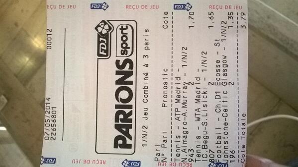 PronosM's tweet image. Ticket du jour! Après une petite absence