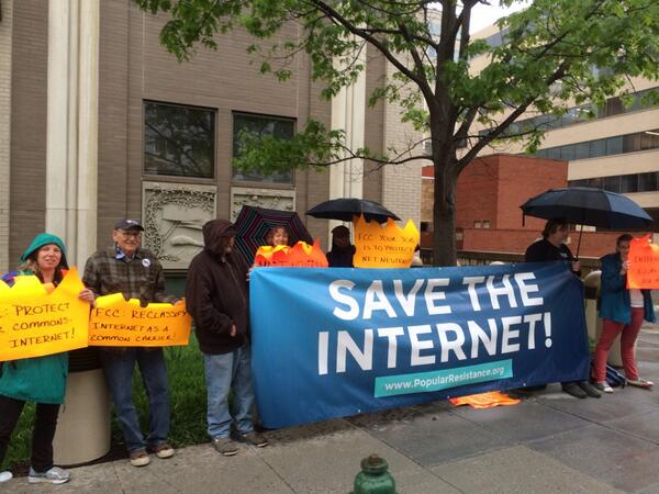 distributor (@Occupy_Provo) on Twitter photo 2014-05-10 11:39:52 '@skymama65 RIGHT NOW #NetNeutrality protest at the FCC. Advocates will picket until May 15th #SaveTheInternet ' '@skymama65 RIGHT NOW #NetNeutrality protest at the FCC. Advocates will picket until May 15th #SaveTheInternet '