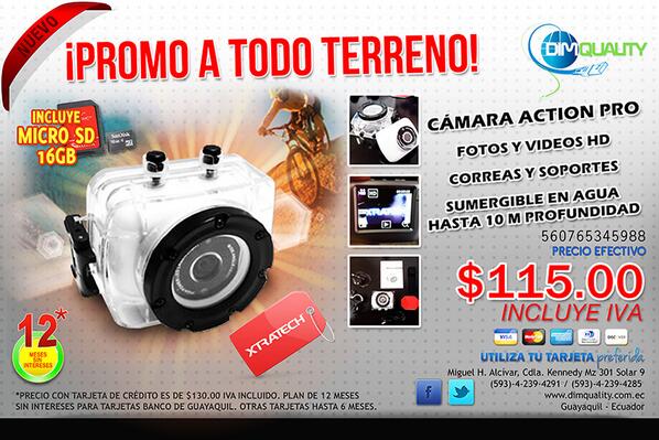 lulyorellana's tweet image. "@DimqualitySA: XTRATECH ACTION PRO Cámara Deportiva incluye microSD 16GB #dimquality http://t.co/vtcn78dOTw" yo quiero una :D