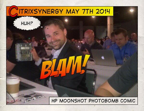 Virtual_Patrick's tweet image. “@youngtech: @citrixjedi @rspruijt: Some #HPMoonshot love from @youngtech #CitrixSynergy” &amp;lt; photobombcomic