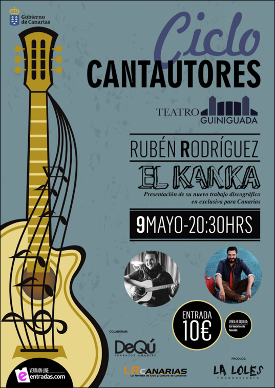 lalolesproduc's tweet photo. @El_Kanka en concierto en Las Palmas, viernes 9 en el teatro guiniguada.
http://t.co/6iVOeeNwSe o en la taquilla.Ole! http://t.co/u3kTQ1VxAg