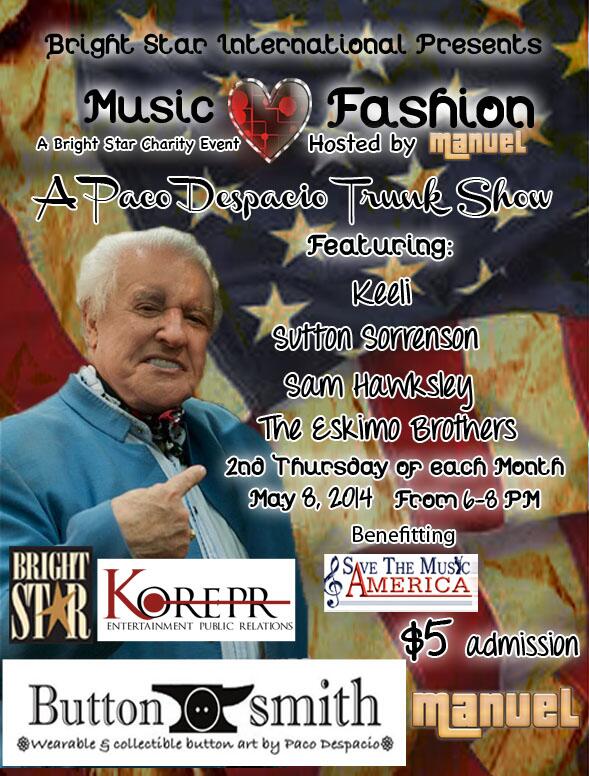 ManuelCouture's tweet photo. #MusicLovesFashion is tomorrow from 6-8 feat. @Keeli_K @SuttonSorensen #SamHawksley & @The_Eskimo_Bros See you there! http://t.co/JOW3QIMA3J
