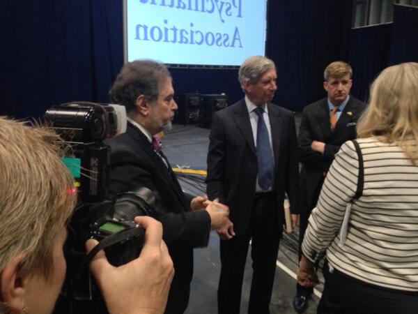 APApsychiatric's tweet photo. @DrJlieberman @paulsummergrad and @PJK4brainhealth backstage waiting to meet @VP. #APAAM14 http://t.co/jwyO0mycmg
