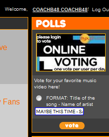 AshBooFTW's tweet photo. Morning! Keep on voting for Maybe This Time MV on http://t.co/29JvTqNbXS! :D http://t.co/d8Tk6bEMe9