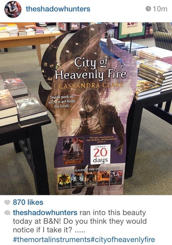 mortalinstitute's tweet photo. I think they would, Sasha! @theshadowshunt #CoHF #Only20daysleft http://t.co/mWlDXY4t2o