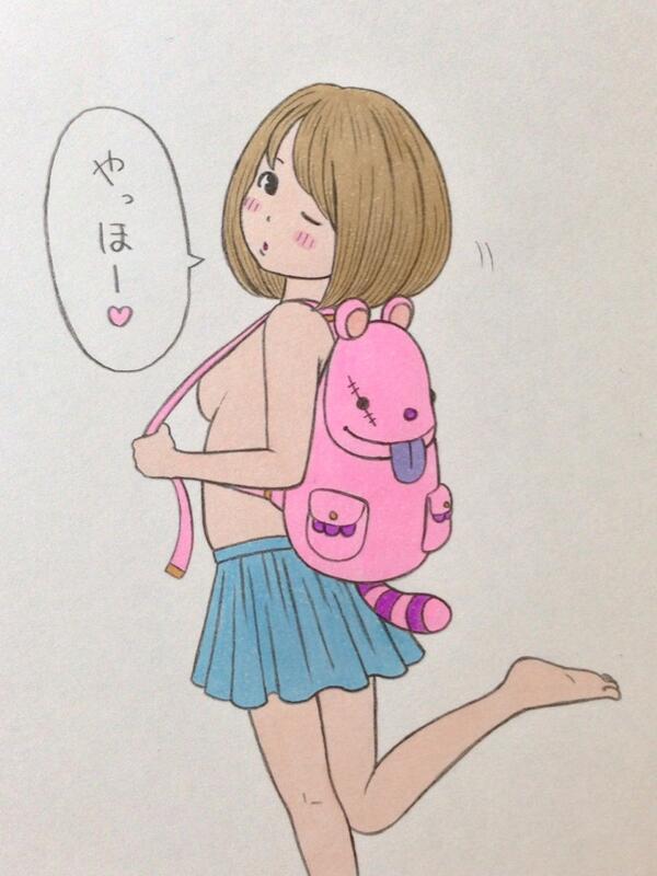 なごみかわいい絵 Pa Twitter なぜか上半身裸の女の子 笑 でもすごい可愛い T Co Nuslxumcfp