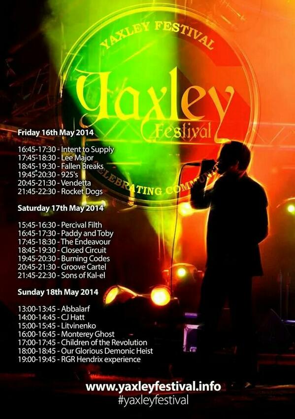 Can't wait for @TheEndeavourUK <a href="/Sons_of_Kal_El/">Sons of Kal_El</a> <a href="/RocketDogsBand/">TheRocketDogs</a> <a href="/GrooveCartel/">Groove Cartel</a> <a href="/The925s/">The 925s</a> and many others to perform!