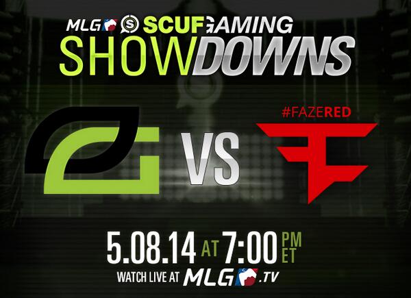 MLG's tweet image. Who is ready for the @ScufGaming Showdown tomorrow night between @OpTicGaming &amp;amp; @FaZeProTeam.Red?