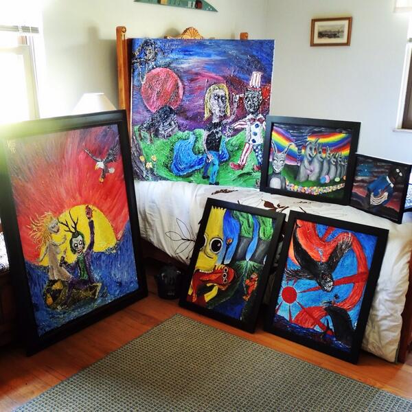 lilGerdsey's tweet photo. #Samplez #art #friedMindsandSkylines #exhibit #july18 http://t.co/zt9hy7b17X