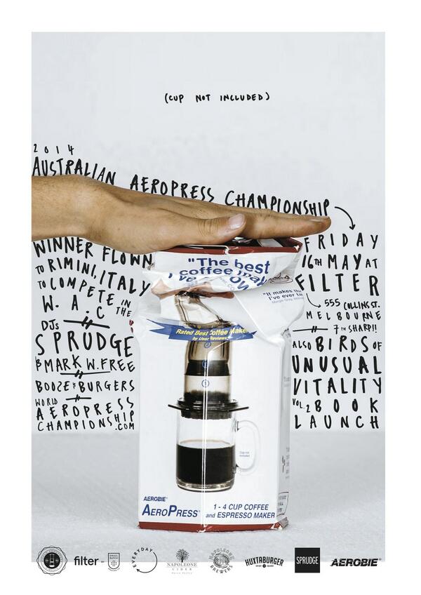 AeroPress @filterbysb Friday 16. <a href="/sprudge/">Sprudge</a> <a href="/MarkWFree/">Mark W Free</a> for your ears. <a href="/Napoleonecider/">Napoleone Cider</a> <a href="/HuxtaBurger/">Huxtaburger</a> for your mouth.
