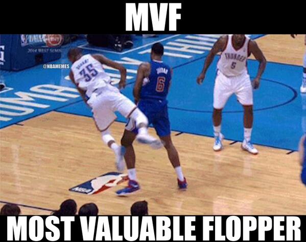 Cole_doe's tweet photo. β@NBAMemes: Kevin Durant: The MVF! #MostValuableFlopper http://t.co/kBso7JWc77β @theripper2121 flop all the way haha