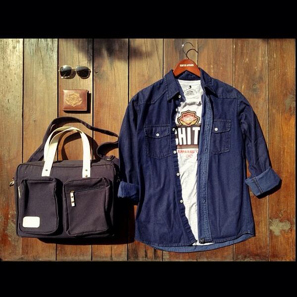 SchitzoApparel's tweet photo. Schitzo messenger bag + pacific shirt -> http://t.co/lHqSFUq3hj