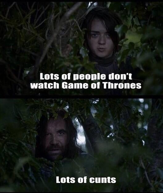 Daenerys's tweet photo. The Hound tells it how it is. http://t.co/cHEJGanKB6