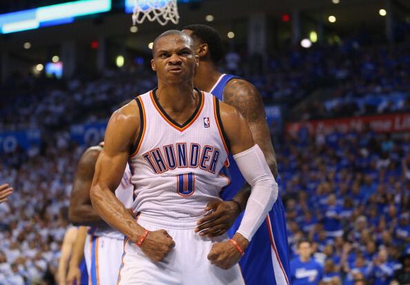 ESPNNBA's tweet image. #TripleDoubleWatch for Russell Westbrook (25p, 9r, 7a) with the Thunder leading the Clippers 94-77 after 3. #LACvsOKC