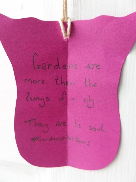 "Gardens are more than the lungs of a city. They are its soul." Thank you <a href="/loumorgan/">Lou Morgan</a> for this message of support