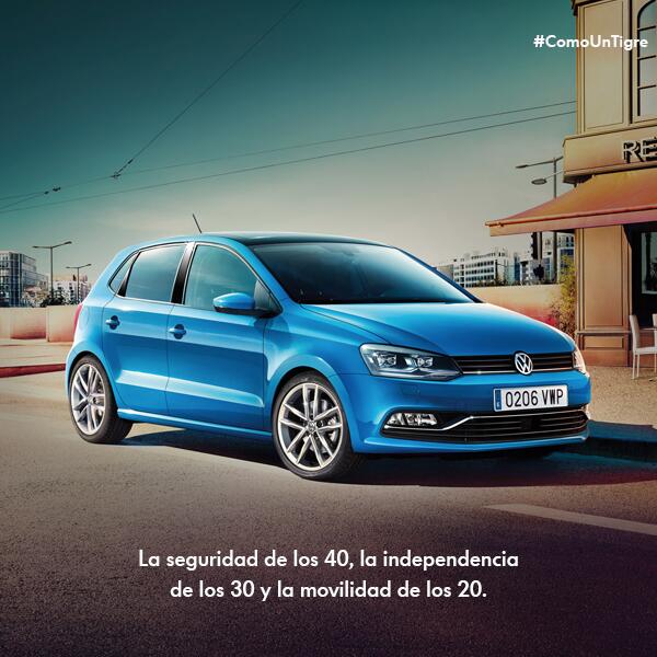 VW_es's tweet photo. La seguridad de los 40,la independencia de los 30,la movilidad de los 20. http://t.co/rrt2haE1V4 #ComoUnTigre #VWPolo http://t.co/W2JXvQrbYh