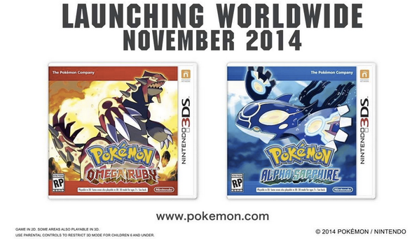 GameSpot's tweet photo. Pokemon fans get excited! Alpha Sapphire and Omega Ruby launching on the 3DS this November. http://t.co/tWnPwBCk3R http://t.co/NSdEmgbPwC