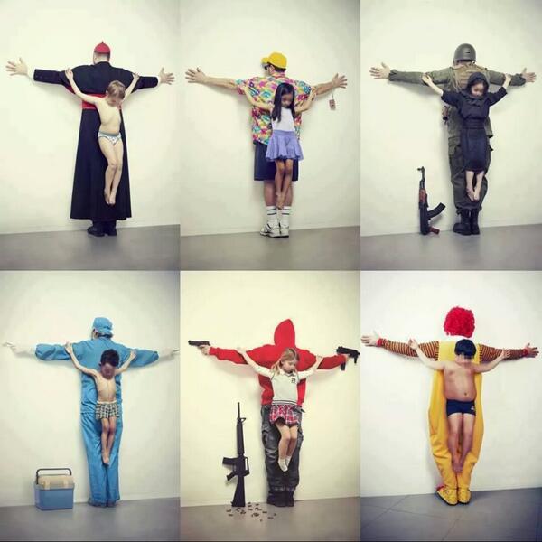 NRafferty94's tweet photo. Erik Ravelo "The Untouchables" Children crucified for supposed oppressors#cruelty#rightsofchildren#need2beprotected http://t.co/Dmkn4d00AL