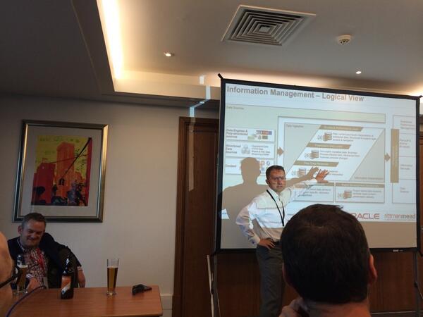markrittman's tweet photo. Oracle's Andrew Bond and @rittmanmead's @stewartbryson presenting updated Oracle Information Mgmt Arch. #biforum2014 http://t.co/NPFlvw5XPs