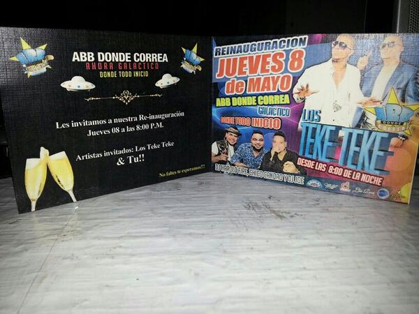 Hoy nos vemos, hasta las 4am. Los Teke Teke. Ven a ver nuestra nueva imagen. Te esperamos.