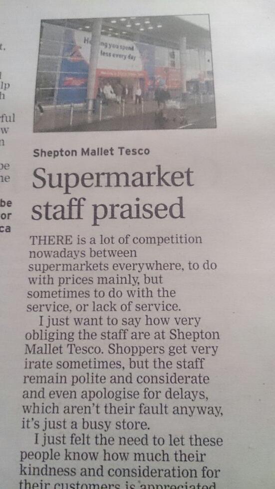 “<a href="/preece08/">ash preece</a>: <a href="/Tesco5438/">Tesco Shepton Mallet</a> <a href="/KevMWilliams/">Kev Williams</a> <a href="/katet43/">Kate Thomas</a> just saw this in the paper ” A good write up about our store <a href="/colly75/">Paul Collingridge</a>