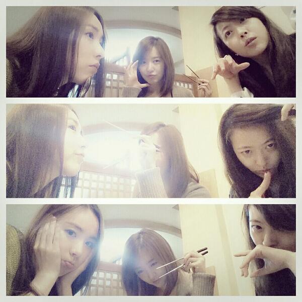 1003Grace's tweet photo. "@eunjinsocial: 저녁식사중~!! http://t.co/mhIZwKG73Z"ㅋㅋ