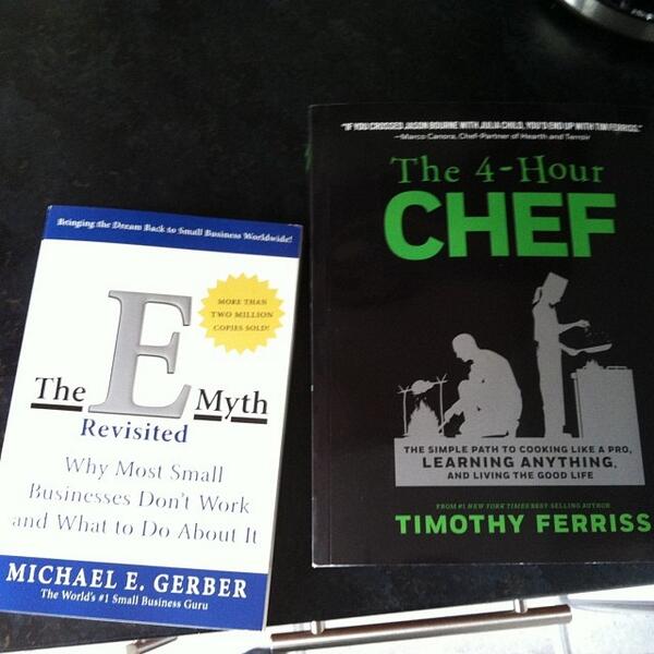 onlinemconsult's tweet image. New books arrived today (it's not a cook book) #emyth #4hourchef #metalearning