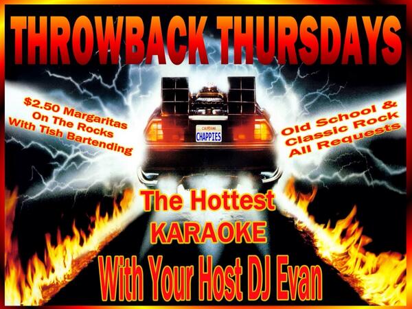 CannibalChief's tweet image. Tonight is Throwback Thursdays at Chappies in Hemet.