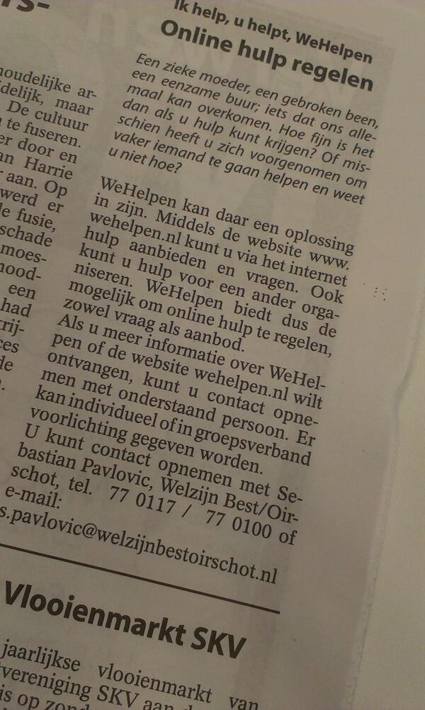 WelzijnBest's tweet photo. Hulp nodig met wehelpen.nl? Mail Sebastian en hij komt langs voor uitleg! http://t.co/PUm48BzhlM