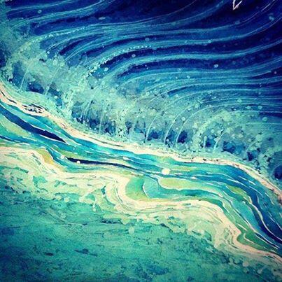 BatikGuildUK's tweet photo. Fabulous movement in this #batik seascape #art by BG member @gxcentrik #Torontoart http://t.co/PPh1jth3VA