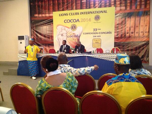 agapitmaf's tweet photo. La 33eme Convention-congrès du District Multiple 403 du Lions Club se déroule à l'hôtel Ivoire d'Abidjan. http://t.co/fonGAYUY7z