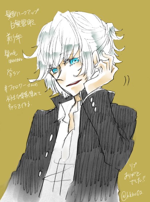 白髪碧眼のtwitterイラスト検索結果