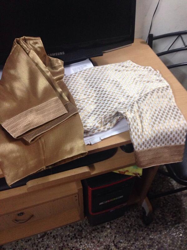 GSwarnamalya's tweet photo. A brand new costume is made ready for the upcoming Jaipur concert. http://t.co/4jz586Wfhv