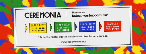 CeremoniaFest's tweet photo. Los boletos "Early Bird" costarán $650 Gral | VIP $1100. Adquieranlos en http://t.co/t743aJJy2Q. http://t.co/6gfUHAkd4z