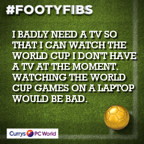 Mcerlean12's tweet photo. My excuse for a new TV from @curryspcworld. Enter your #FootyFibs http://t.co/Iu4JcehCEz for a chance to #WIN http://t.co/tmN9QDyxVp