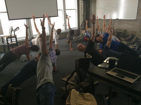 HRhealth's tweet photo. @HackReactor students doing side planks last week! #beastmode #cantstopwontstop http://t.co/jRj9HZOebU